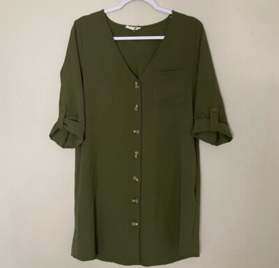 Entro Olive Green Tunic Dress | eBay
