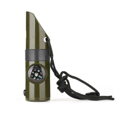 300 Emergency Survival Whistle, 7-in-1 Outdoor Multifunctional Tool