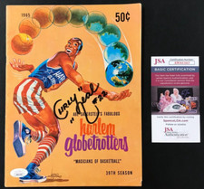 Curly Neal Signedx2 '65 VTG 'Magicians Of Basketball' JSA H. Globetrotters AUTO!
