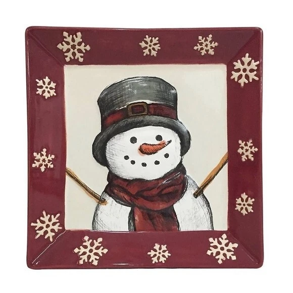 Винтажное блюдо St. Nicholas площадь Yuletide салат тарелка рождественское блюдо поднос - Изображение 2 из 3