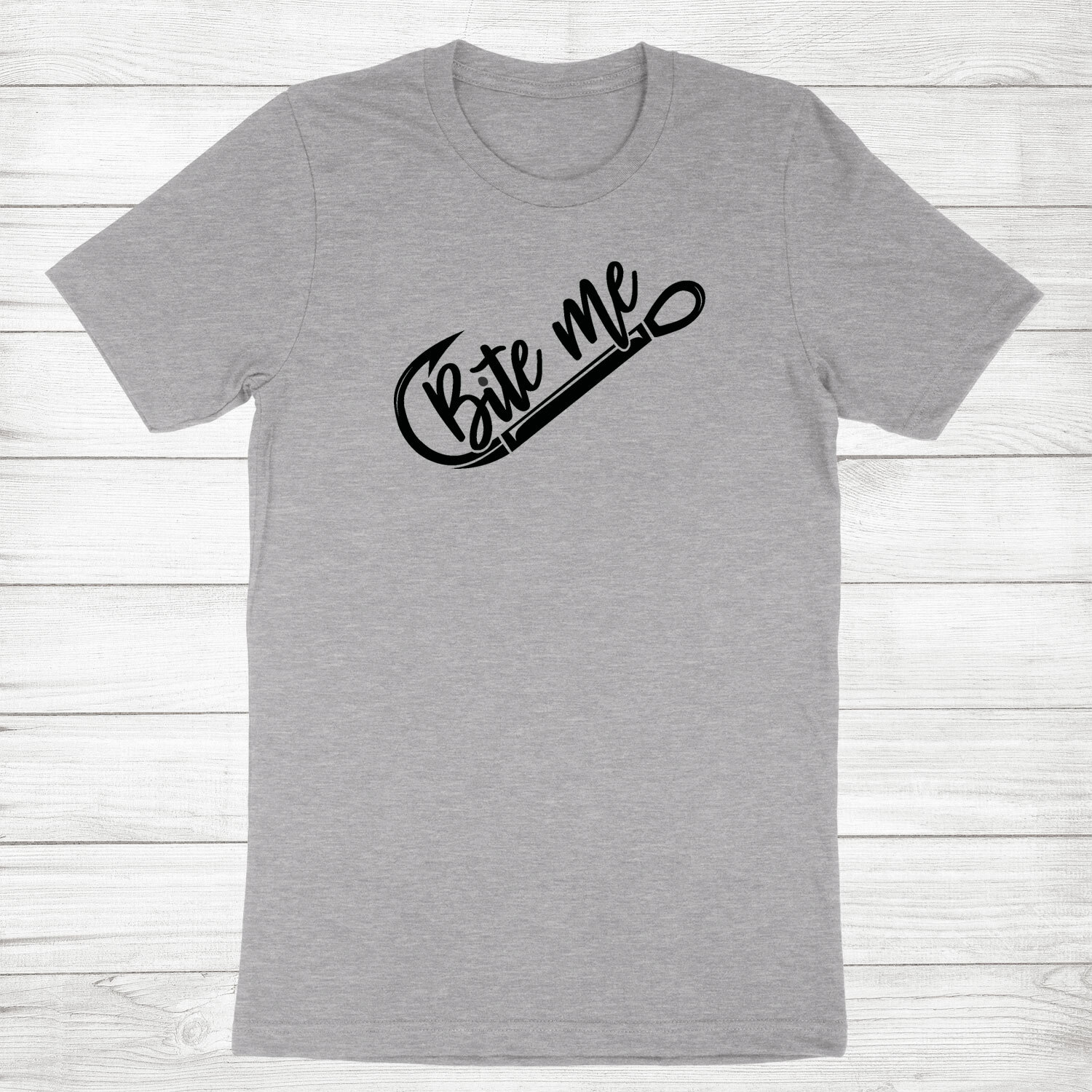 Funny Fishing Shirt Bite Me T-Shirt Fishing Joke Novelty Fis