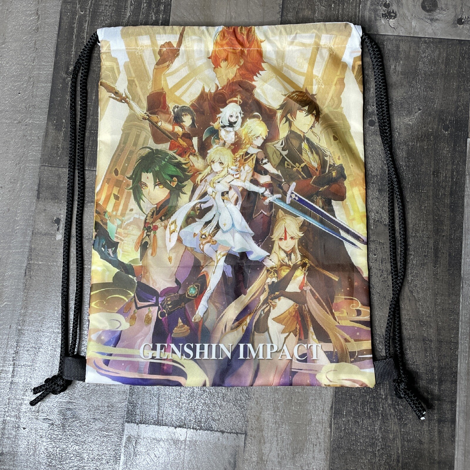 Anime Genshin Impact Drawstring Cinch String Bag Backpack | eBay