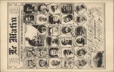 France Pioneer Aviation 27 Pilots Aviators Map of Events? c1910 Postcard