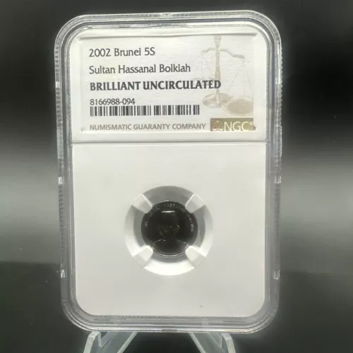 2002 Brunei 5 Sen Coin 5S Sultan Hassanal Bolkiah NGC Brilliant Uncirculated