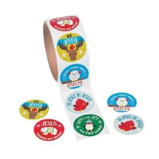 FAITH NORDIC NOEL ANIMAL CHRISTMAS STICKERS - 100 Count Roll