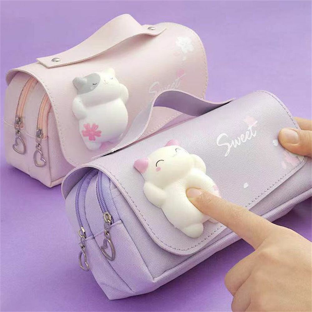Estuche Escuela Gato Lindo Packaway de Negocios Escolar Niña Color a Elegir