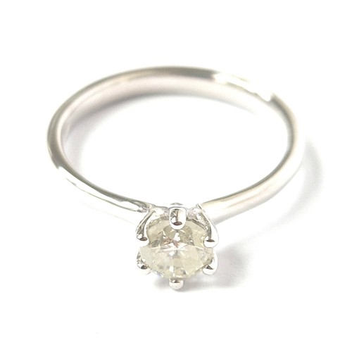18ct White Gold Diamond Solitaire Ring Round Cut 0.40ct Size M Hallmarked 3g - Picture 15 of 23
