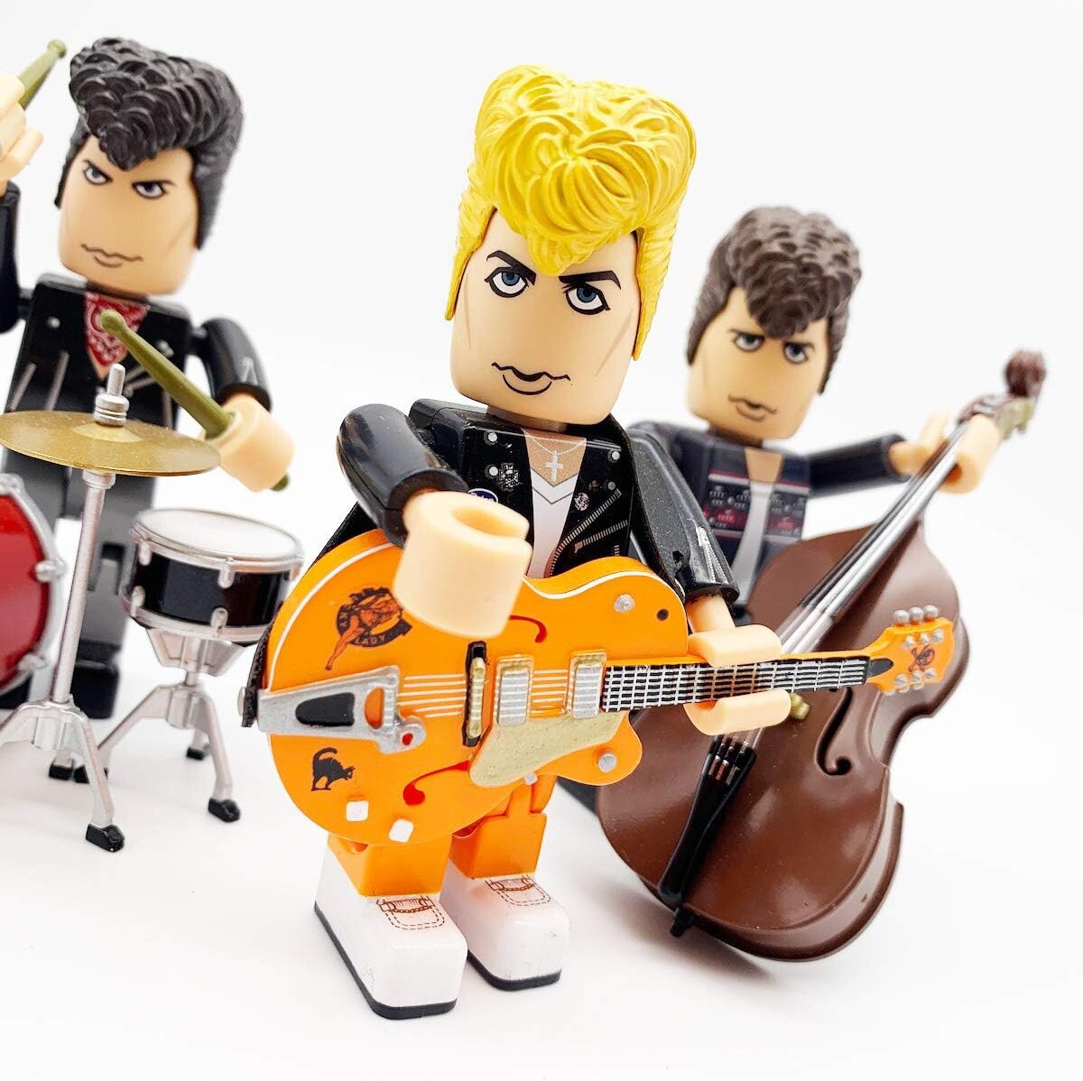 STRAY CATS brokker Toy Figure Set 1980s Rockabilly Era 3 Members