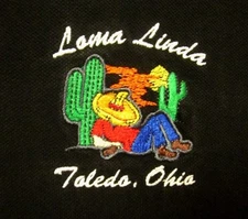 LOMA LINDA lrg polo shirt Toledo embroidery Ohio cactus logo Mexican cantina 