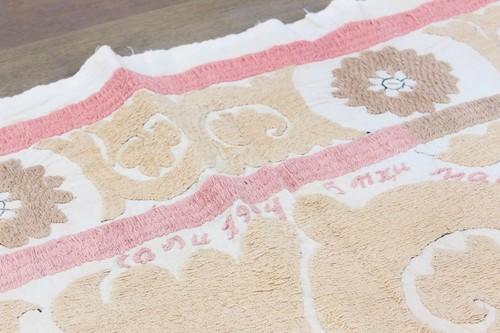 Suzani Fabric Suzani Throw Home Gift 4.07' x 4.95' Vintage Fast Shipment 16003 - Picture 15 of 24