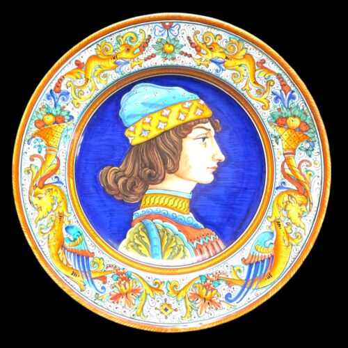 Rare Deruta Wall Plate With Profile Portrait by Gialetti - Picture 1 of 8