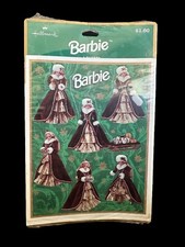 Vintage Christmas Barbie Sticker Sheet Hallmark 1996