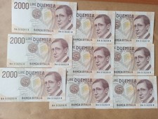 LOTTO 25 pezzi ITALIA BANCONOTA 2000 LIRE  MARCONI CONSECUTIVE FDS