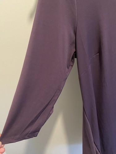 ARNA YORK Women's Eggplant Handkerchief Hem Pullover Long Sleeve Tunic Top 20 - Picture 4 of 7