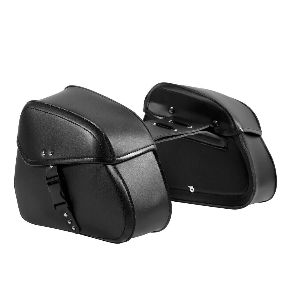 2x Motorcycle PU Leather Saddle Bags For Yamaha VStar XVS 250 650 950 1100 1300 eBay