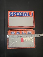 4 Sets of 100 Florescent Orange Retail Tags Each 3.5 x 5.5"