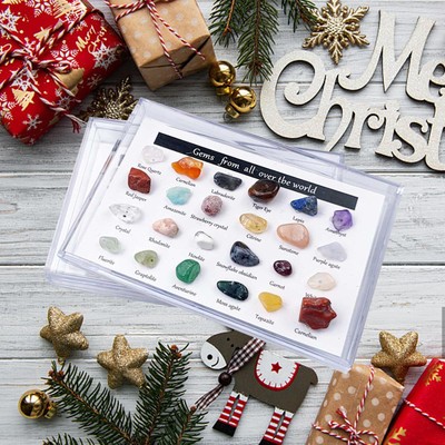 24x Adventskalender Science Experimental Kit Rock Mineral Collection Set Ore Set