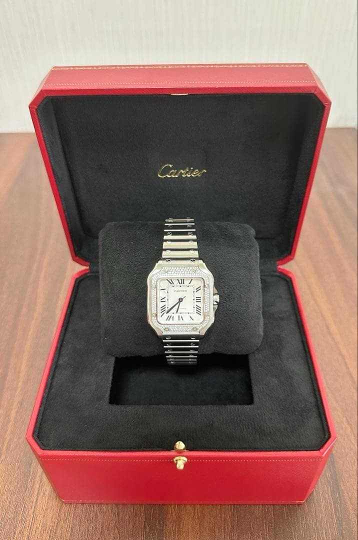 Cartier Santos De Mm Diamond Bezel