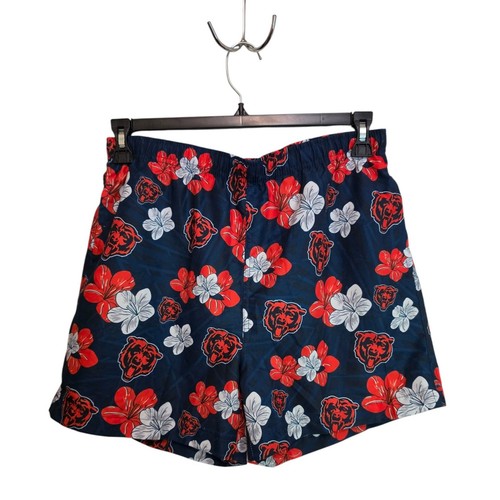 NFL Team Apparel Chicago Bears Men Swim Trunks M Volley Hawaiian Floral Shorts
