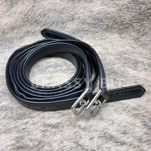 60" Kieffer Black Calf Stirrup Leathers