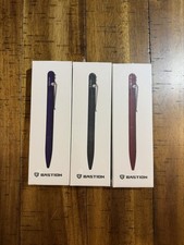 BASTION Slim Aluminum Bolt Action Ink Pen Blue, Black, And Red Set Of 3 Sealed