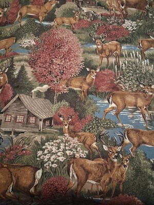 Whitetail Cabin Country Deer Multi Cotton Fabric Cranston