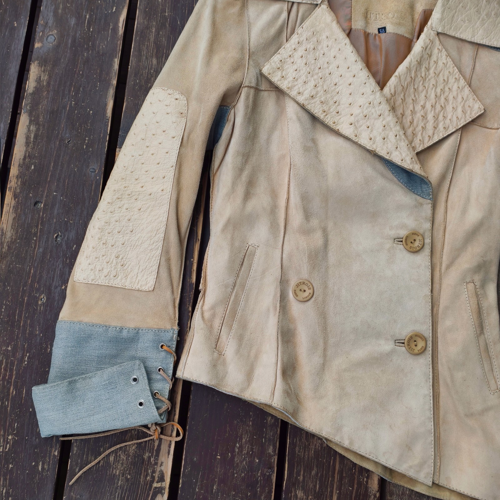 Jean Claude Jitrois Designer Luxury Beige Goatskin Suede Jacket / Blazer 38 M image 7