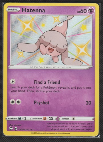 Hatenna SV054/SV122 Shining Fates: Shiny Vault Shiny Holo Rare NM Pokemon
