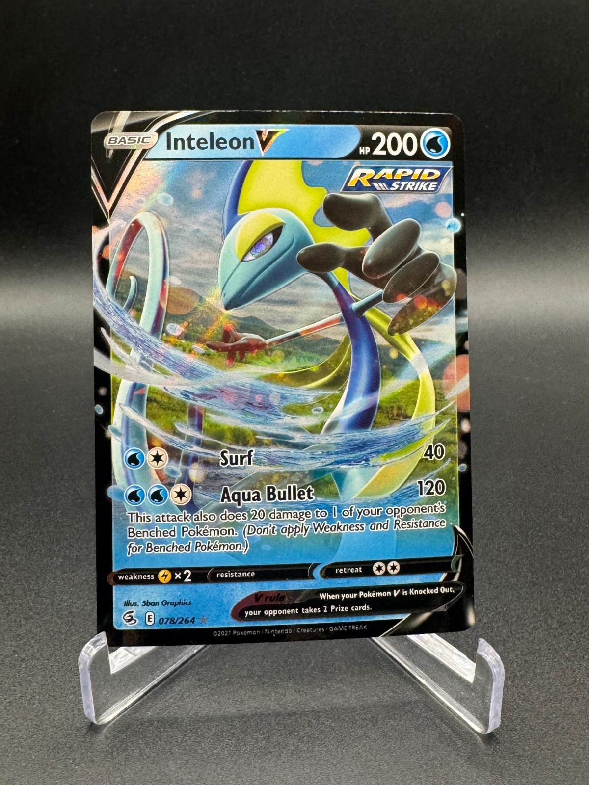 Pokemon Fusion Strike Inteleon V 78/264 Holo Rare Pack  Fresh