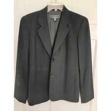Bill Burns Nordstrom Womens Black Two Button Blazer Suit Jacket Made in USA 2