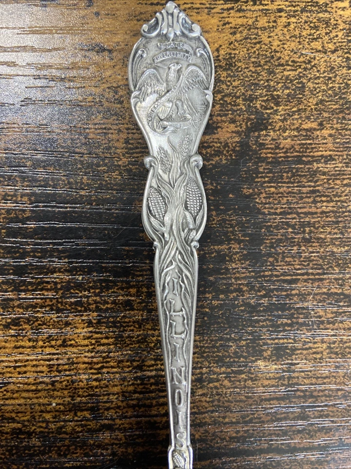 贝克曼彻斯特纯银纪念品勺子伊利诺伊鹰 — 第 2/4 张图片