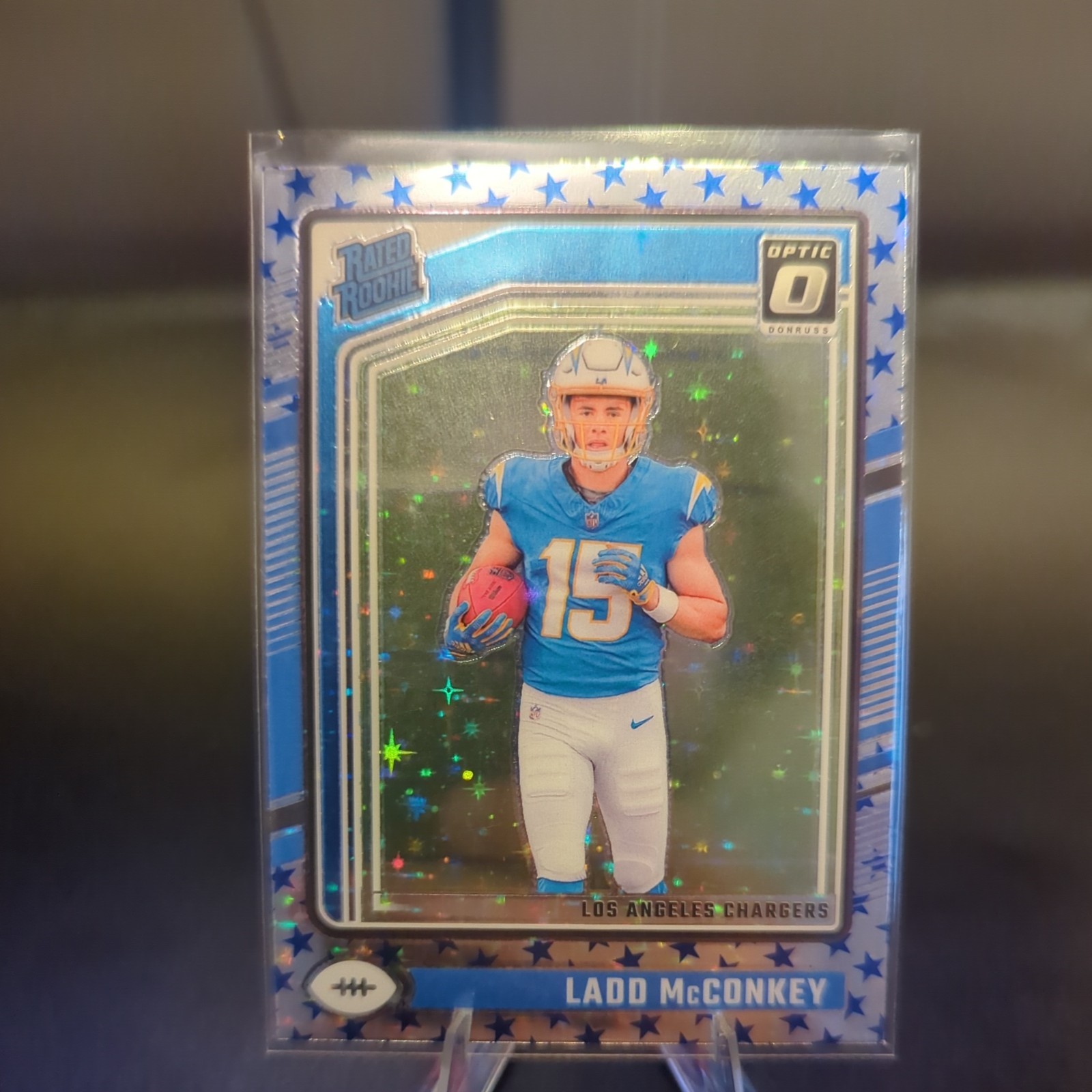 2024 Panini Donruss Optic - Rated Rookie Ladd McConkey #266 Stars Prizm (RC)