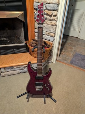 Schecter Diamond Series Hellraiser C-1 FR Black Cherry EMG Hardcase 