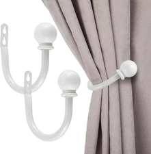 Sumnacon Set of 2 Decorative Curtain Holdbacks, Wall Mounted Aluminum Alloy Wind