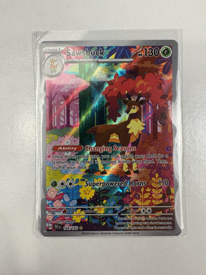 Pokémon Sawsbuck 166/162. Temporal Forces. Illustration Rare. ENG