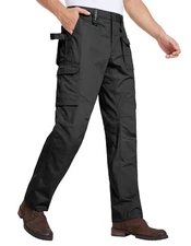DURAWERK 36W x 32L USA Men's Cargo Pant Water Resistant Work Pant Tactical Pants