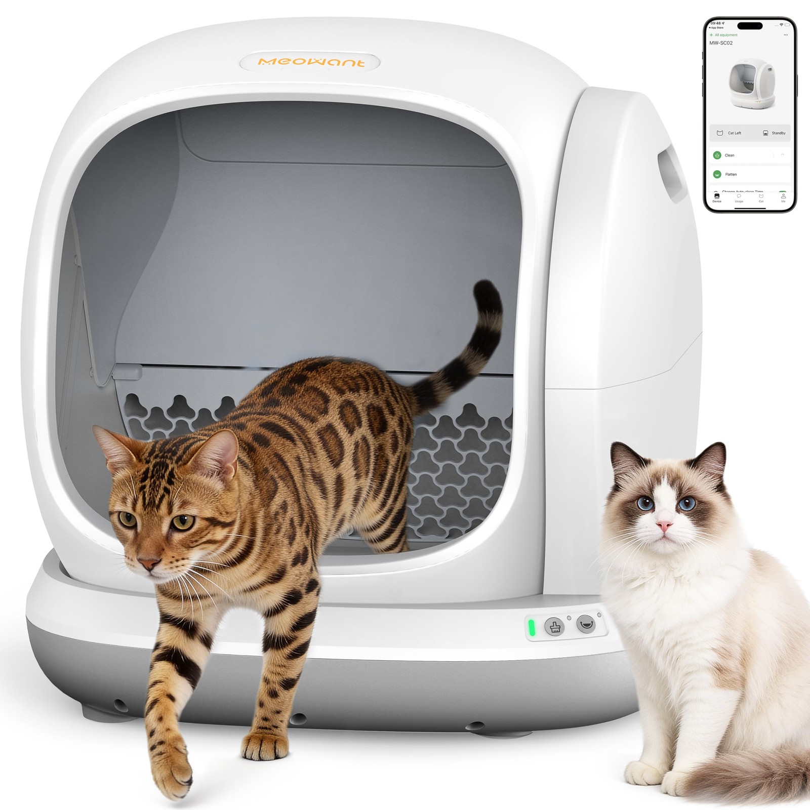 - Open-top Automatic Litter Box With App