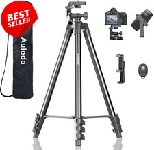 60in Camera Tripod Stand Lightweight Travel w/ Remote Phone Holder Bag Black -US