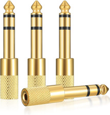 4 Pcs 6.35Mm 1/4 Inch Male to 3.5Mm 1/8 Inch Female Stereo Headphone Adapter