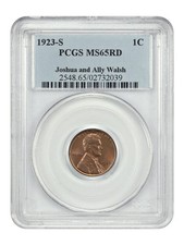 1923-S 1C PCGS MS65RD - Lincoln Cent (Wheat Reverse) - Underrated Date in Red!