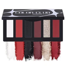 Red Eyeshadow Palette 6 Color Shimmer Mirror Pigmented Gothic Halloween Makeup