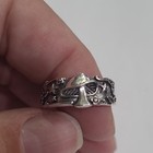 Silver Tone Engraved Band Ring Size 7 8mm No Stones Animal Theme — photo 3