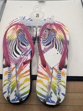 Women's Flip Flops - Zebra Size Small New