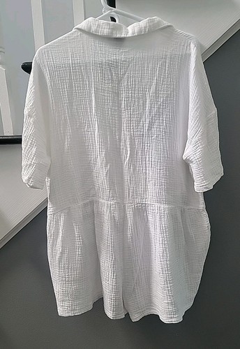 PRINCESS POLLY Alani Romper WHITE Gauze Pockets Cotton Boho Button Size 10 - Picture 4 of 5