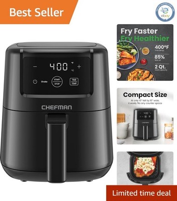 Mini 2 Qt Air Fryer - Nonstick, Easy Clean with Digital Timer & Safety Features