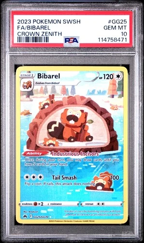 Fa/Bibarel Pokemon Sword And Shield Crown Zenith GG25 NM PSA 10
