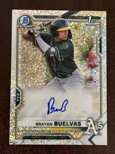 2021 Bowman Chrome Brayan Buelvas Speckle Refractor 1st Bowman Auto /299