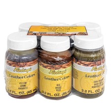 Fiebing's Water Based Leather Dye 6 Pack Assorted Colors 2.2 oz Bottles