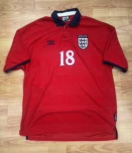 Maillot Angleterre Umbro EURO 2000 – David Beckham – Match Worn – Taille ?