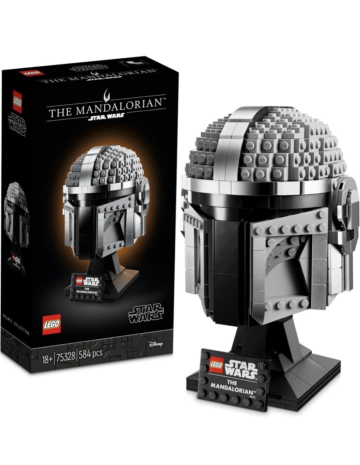 LEGO Star Wars The Mandalorian Helmet Model Building Kit, Collectible Display